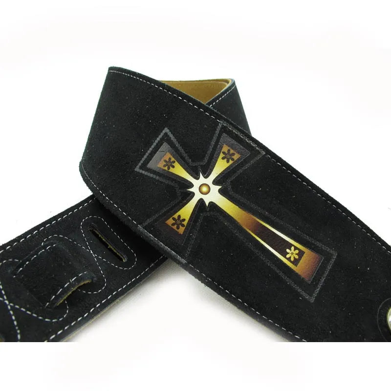 YUEKO Two Layer Leather Guitar Strap High Quality Strap for Acoustic Electric Bass Guitar Strap Guitar Accessories Guitar Part