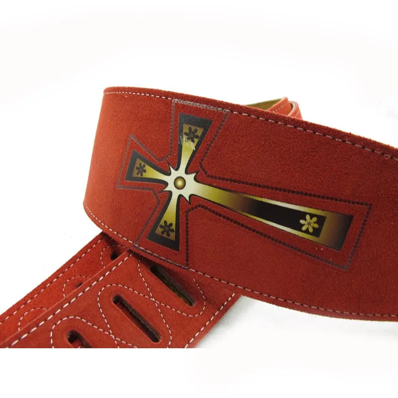 YUEKO Two Layer Leather Guitar Strap High Quality Strap for Acoustic Electric Bass Guitar Strap Guitar Accessories Guitar Part