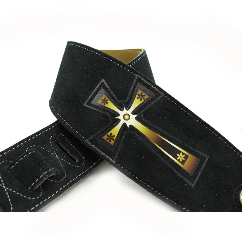 YUEKO Two Layer Leather Guitar Strap High Quality Strap for Acoustic Electric Bass Guitar Strap Guitar Accessories Guitar Part