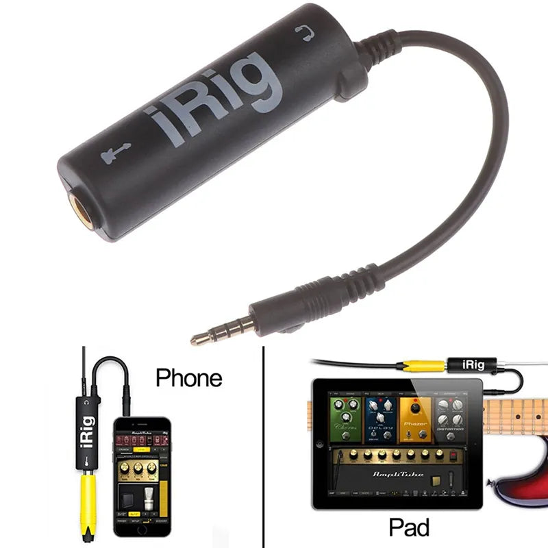 Guitar Interface I-Rig Converter Replacement Guitar for Phone Guitar Audio Interface Guitar Tuner Guitar Line Irig Converter