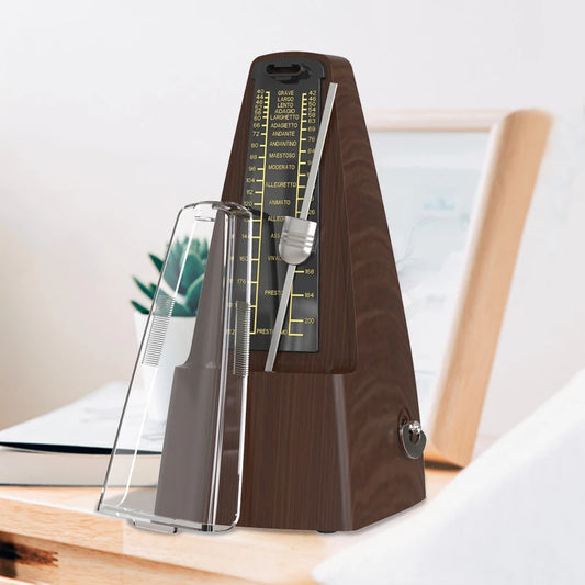 Mechanical Metronomes for Piano Guitar Violin Bass Drum and Other Musical Instruments, Loud Sound, High Precision(Wood Grain)