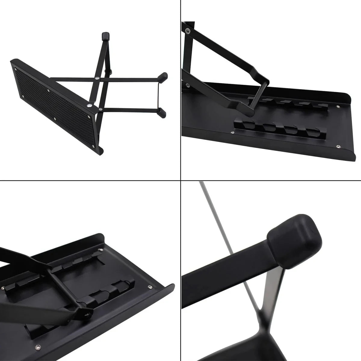 Adjustable Guitar Footrest – Foldable Metal Foot Stool with Non-Slip Rubber Grip (4 or 6 Height Positions)