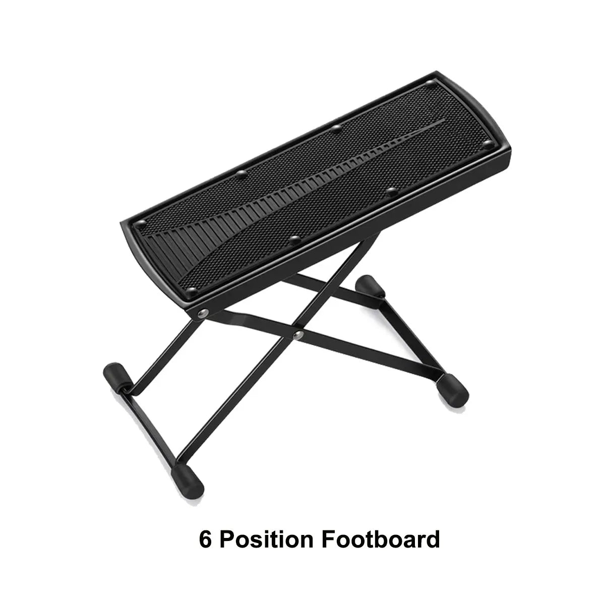 Adjustable Guitar Footrest – Foldable Metal Foot Stool with Non-Slip Rubber Grip (4 or 6 Height Positions)