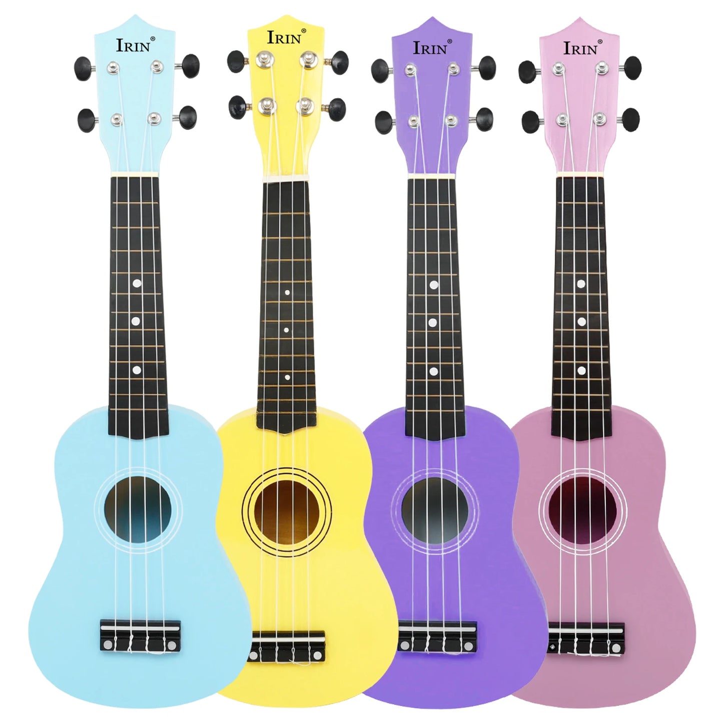 IRIN 21 Inch Ukulele Hawaiian Guitar Soprano Beginner Ukulele 4 String Guitar Musical Gifts Instrument With Kazoo Strap Capo Bag