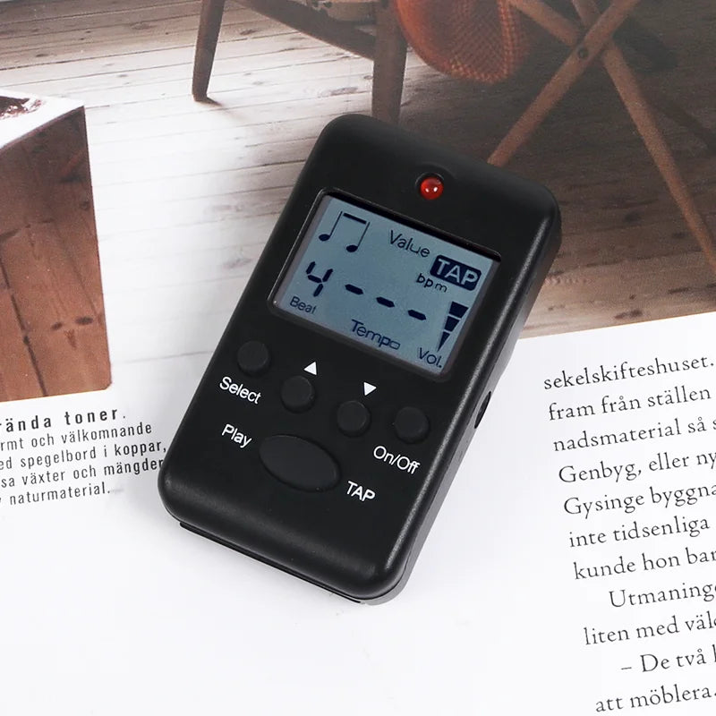 Mini Digital Clip-On Metronome – Adjustable Tempo Practice Tool for Guitar, Piano & More