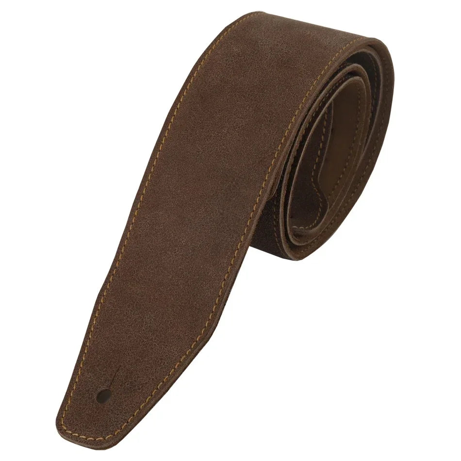 Soldier Genuine Cow Leather Cowhide Soft Durable Guitar Strap Acoustic Electric Guitar Strap Bass Strap Adjustable Guitar Belt