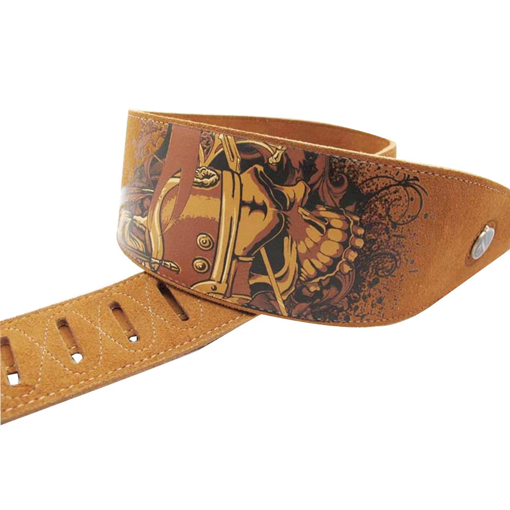 YUEKO Two Layer Leather Guitar Strap High Quality Strap for Acoustic Electric Bass Guitar Strap Guitar Accessories Guitar Part