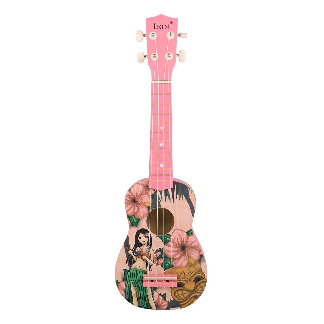 IRIN 21 Inch Ukulele Hawaiian Guitar Soprano Beginner Ukulele 4 String Guitar Musical Gifts Instrument With Kazoo Strap Capo Bag